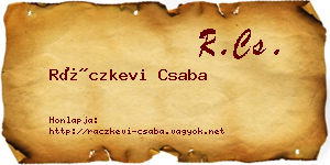 Ráczkevi Csaba névjegykártya
